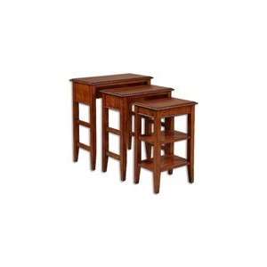  Uttermost Antique Pecan Gregory Nesting Tables   3Pc 