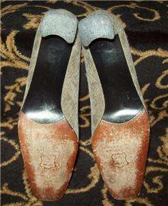 STUART WEITZMAN tan woven genuine leather heels 8AA  