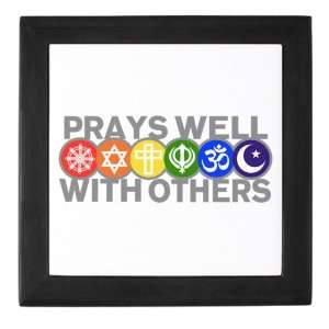   Black Prays Well With Others Hindu Jewish Christian Peace Symbol Sign
