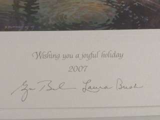 2007 White House President George W. & Laura Bush Christmas Card Print 