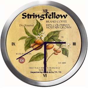  STRINGFELLOW 14 Inch Coffee Metal Clock Quartz Movement 