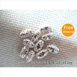 10pcs Solid 925 Silver Stopper Spacer Beads SMG38  