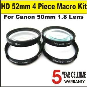  High Definition 52mm 4 Piece Close Up Macro Kit for Canon 