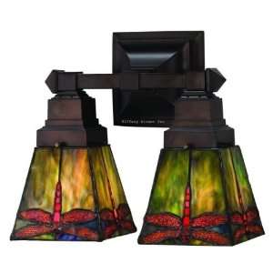  Prairie Dragonfly Tiffany Stained GlassWall Sconce 12 