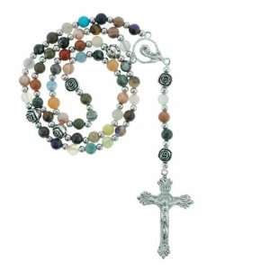  Assorted Stone Rosary with 6mm Round Beads 20Necklace 15 