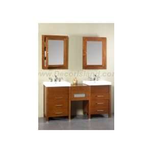   Faucet Decks. Two Medicine Cabinets & Drawer Bridge WM1094 Cinnamon
