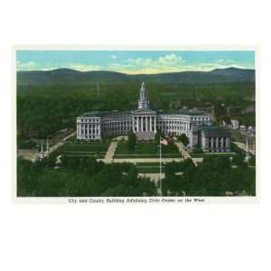 Denver, Colorado, Panoramic View of the Civic Center, City and County 