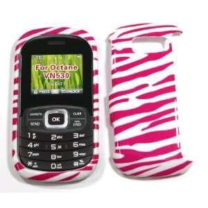  White with Pink Zebra Stirpe LG Vn530 Octane Snap on Cell 