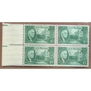  Stamps US Roosevelt and Hyde Park Home Sc930 MNHVF Block 