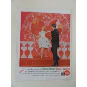  Coca Cola. Vintage 60s full page print ad. (girl,boy prom 