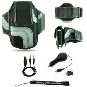 : Black Adjustable Deluxe Sportband / Workout Armband with Adaptable 