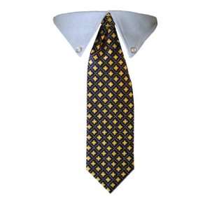 Dog Tie   Business Style Yellow Fleur Dog Tie   Small   Made in the 