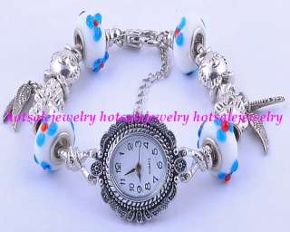 wholesale 4pcs charm glass bead watch bracelets Br05  