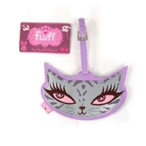  Kitty Cat Silver Luggage Tag by Fluff