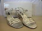 NEW NINA Metallic Silver Strappy Sandal Heel Womens Shoes 6.5 New 