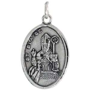  925 Sterling Silver St. Blaise The Holy Helper Oval shaped 