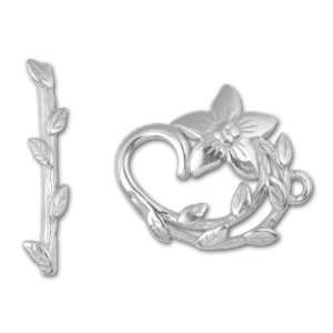  Silver Plated Pewter Star Shaped Flower Toggle Clasp: Arts 