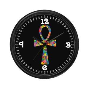  Wall Clock Ankh Flowers 60s Colors: Everything Else