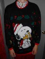 VTG GOOD GRIEF! SNOOPY UGLY CHRISTMAS SWEATER SZ L M  