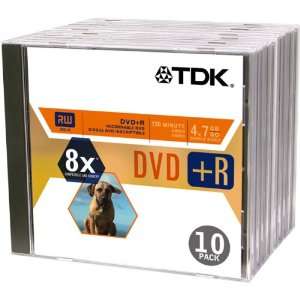  TDK DVD+R47DBXS10 DVD +r, 4.7 Gb 8X Electronics