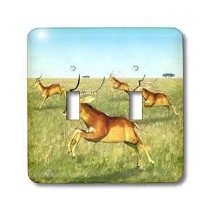 Boehm Digital Paint Animals   Leaping Impala   Light Switch Covers 
