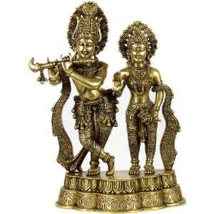  Radha Krishna   Brass Sculpture