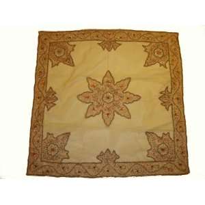 com Tablecloth Handmade Brown Decorative Bead Work Table Gift Square 