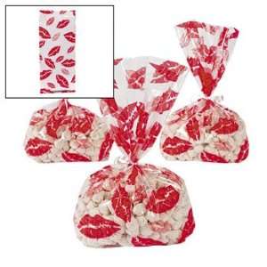Bags With Lip Prints   Party Favor & Goody Bags & Cellophane Treat 