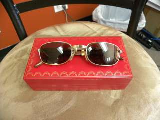 Mint Cartier Wood Sunglasses w/ Gold and Silver Trim 140b  
