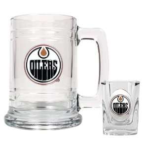  Sports NHL OILERS Boilermaker Set   Primary Logo/Clear 