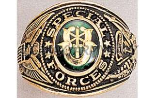 Gold Engraved Military 18K Ring US Special Forces  
