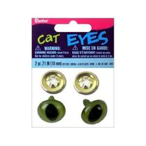  Darice Eyes Cat 18mm with Washer Green 2pc (6 Pack)
