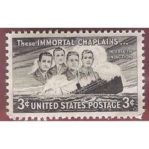  Stamps US Four Chaplains and Sinking SS Dorchester Sc956 