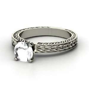 Charlotte Ring, Round Rock Crystal Platinum Ring Jewelry