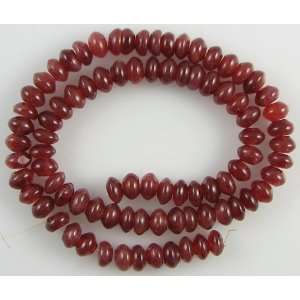    8mm ruby red jade rondelle beads 16 rondell S1