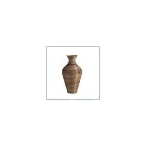    Selamat Designs Large Rattan Chiat Vase in Gray