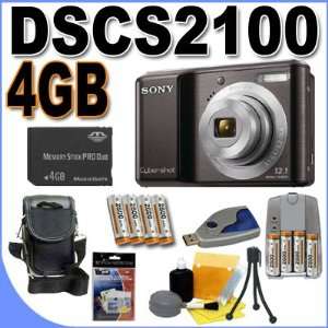 Sony DSC S2100 12.1MP Digital Camera w/3x Optical Zoom (Black) 4GB 