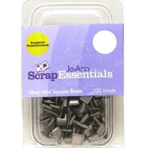  Scrap Essentials Silver Mini Square Brads Arts, Crafts 