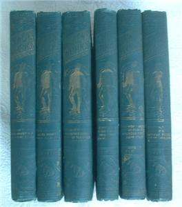 1800s ANTIQUE CHARLES DICKENS WORKS ILLUST 6 BOOK SET w GOLD 