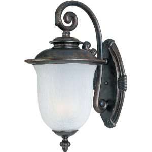   Wall Lantern, Chocolate Finish with Frost Crackle Glass, 17 1/2 Inch