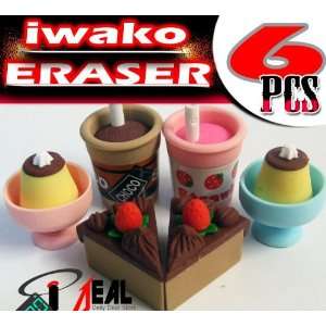  6 Dessert Cake Milkshake Pudding Erasers TRC Dream Japan 