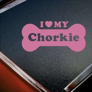  I Love My Chorkie Pink Decal Car Truck Window Pink Sticker 