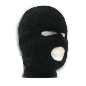  Black 3 Hole Knit Acrylic Face Ski Mask 63: Sports 