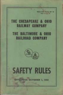 Chesapeake & Ohio Baltimore & Ohio Safety Rules 1968 B&O C&O railroad 