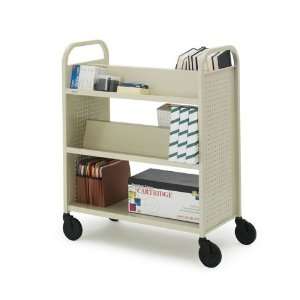  36 Voyager Double Sided Book Truck in Putty Beige: Office 