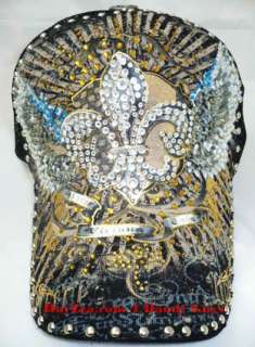 Shield and Wings Trucker Hat With Rhinestones ADJ New  