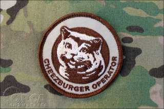 Cheezburger Operator   Happy Cat   Morale Patch   Desert   Velcro 