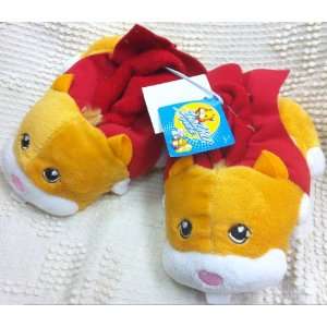  Zhuzhu Pets Orange Red Plush Soft Comfy Kids Size 5 6 Slippers Shoes 