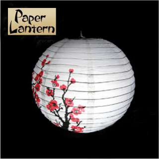 Chinese Japanese Paper Lantern 16 Red Blossom Flowers  