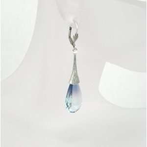  Ladies tower drop cz earring blue Jewelry